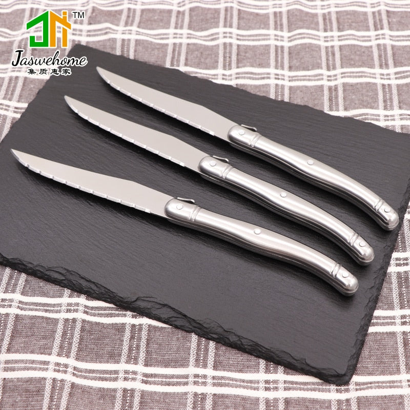 Jaswehome 6pcs Steak knives Serrated Edge Sharp Light Premium